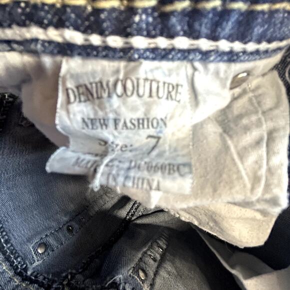 Denim Couture Women Blue Jeans Size 7.embellished pockets and fronts - Picture 10 of 10